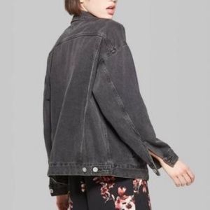 Black oversized denim jacket